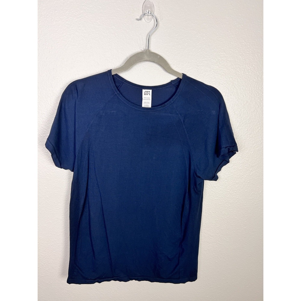 Joy Lab XL Women's Short Sleeve Shirt Navy‎ Blue Modal Athletic Fitted